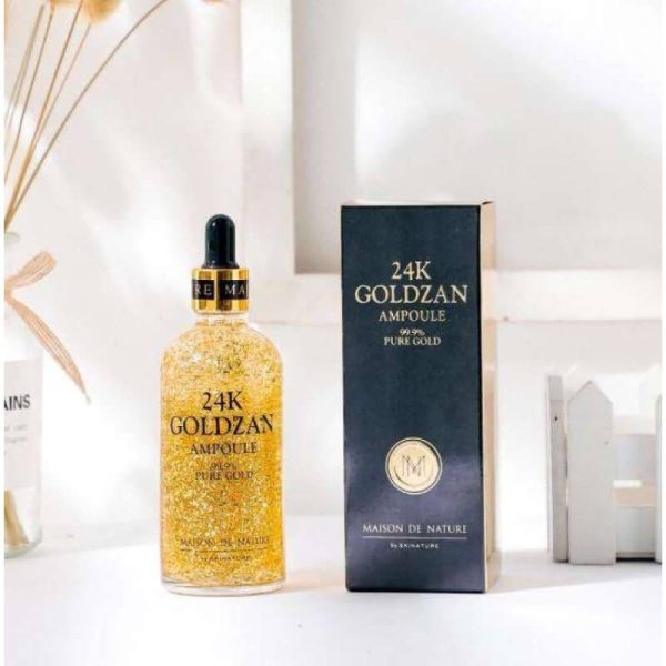 24k Goldzan Ampoule Whitening Serum Nourish The Skin, Soft, Moisturized 100ml